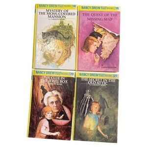 Nancy Drew Hard Cover Mystery Book Lot of 4 Carolyn Keene Nos 18 19 20‎ 21
